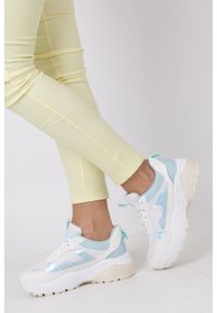Casu - Białe buty sportowe sneakersy sznurowane casu 7-k662c. Kolor: wielokolorowy, niebieski, biały