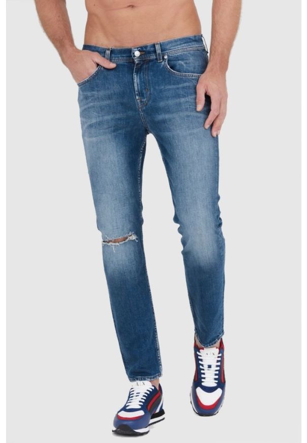 7 FOR ALL MANKIND Niebieskie męskie jeansy SLIMMY TAPERED. Kolor: niebieski