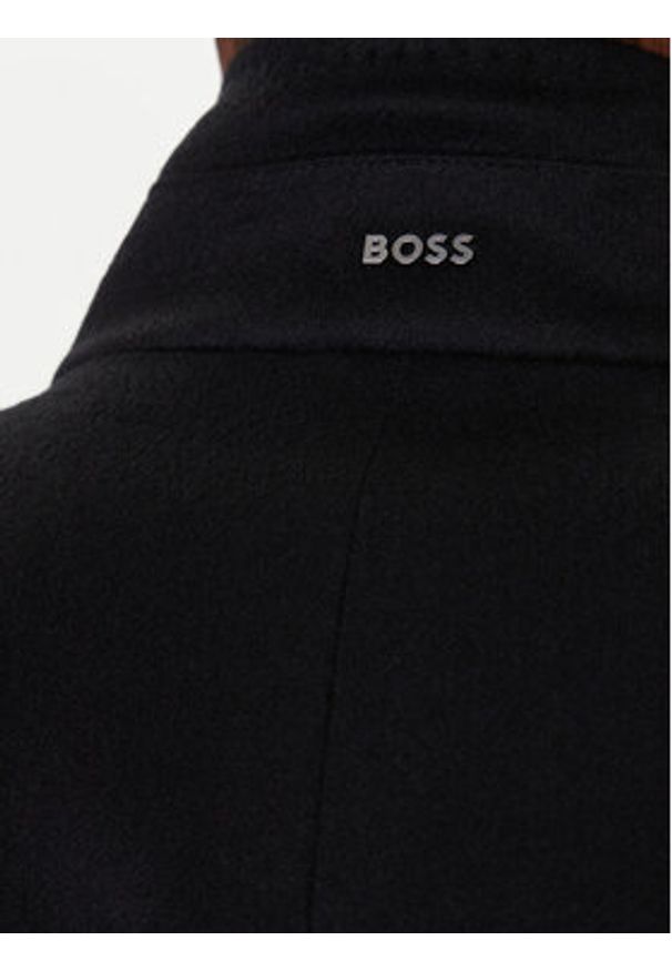 BOSS Płaszcz wełniany H-Hyde 50551078 Czarny Slim Fit. Kolor: czarny. Materiał: wełna