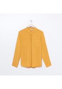 Sinsay - Klasyczna koszula z wiskozy - Żółty. Kolor: żółty. Materiał: wiskoza. Styl: klasyczny #1