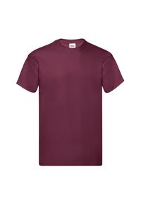 FRUIT OF THE LOOM - Oryginalna Bawełniana Koszulka Unisex Dla Dorosłych. Kolor: czerwony, wielokolorowy, brązowy. Materiał: bawełna