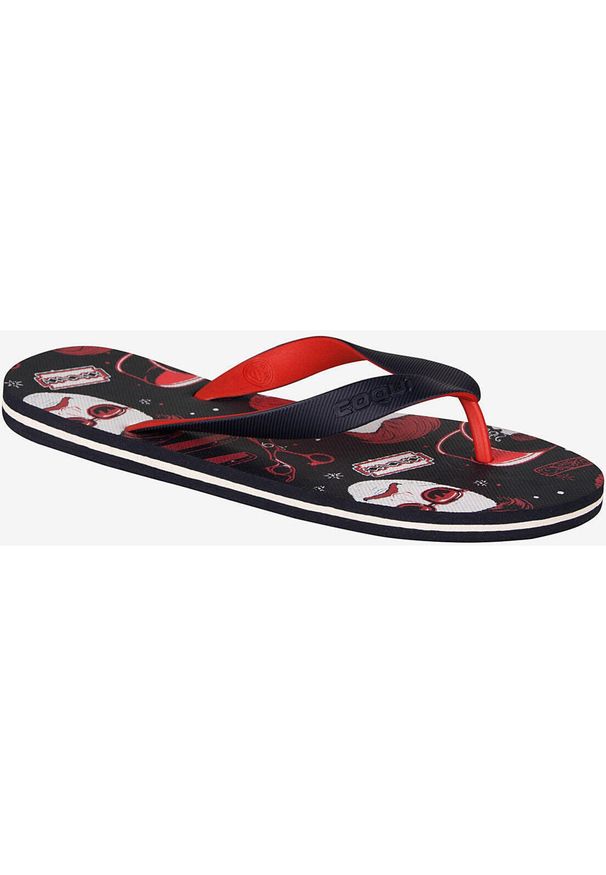 Flip*Flop - Kapcie męskie Coqui Kare 7904 - Rozmiar 43 Komfort i Przyczepność. Okazja: na co dzień. Kolor: czerwony, fioletowy, wielokolorowy