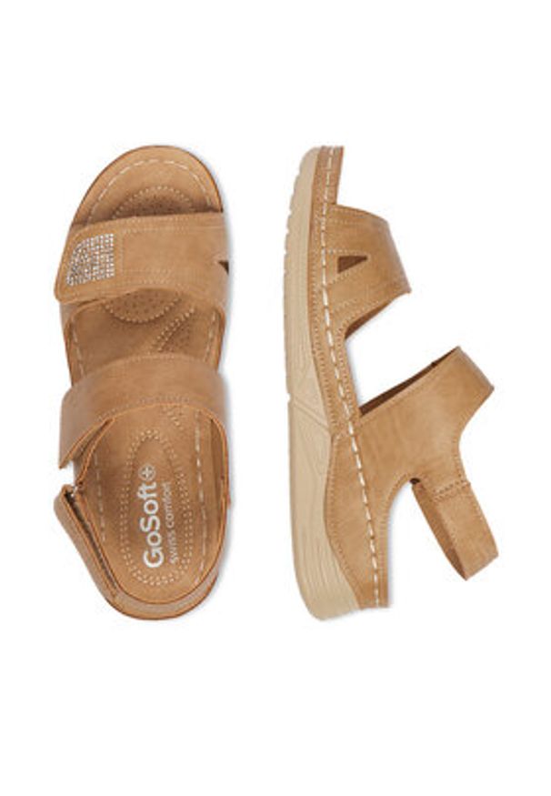 Go Soft Sandały CEO-WFA3741-1 Beżowy. Kolor: beżowy. Materiał: skóra