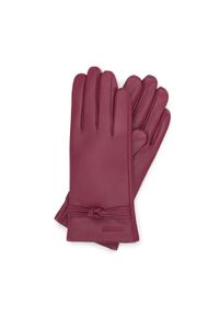 Wittchen - Damskie rękawiczki skórzane z supełkiem. Kolor: czerwony. Materiał: skóra. Sezon: jesień, zima. Styl: klasyczny, elegancki #1