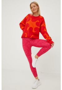 adidas Performance legginsy treningowe damskie kolor różowy wzorzyste. Kolor: różowy. Materiał: skóra, materiał. Sport: fitness #2