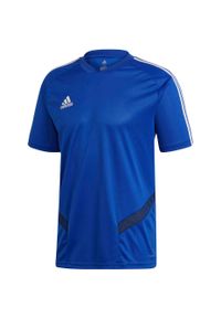 Adidas - Koszulka piłkarska męska adidas Tiro 19 Training Jersey. Kolor: niebieski, biały, wielokolorowy. Materiał: jersey. Sport: piłka nożna