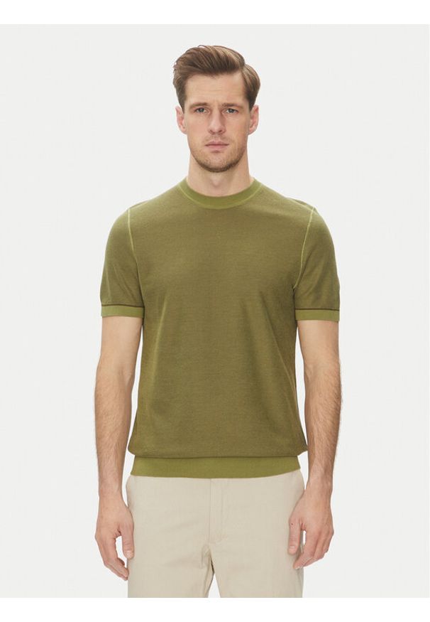 BOSS Sweter Jianfranco 50537642 Zielony Regular Fit. Kolor: zielony. Materiał: bawełna