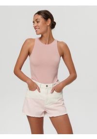 Sinsay - Szorty jeansowe high waist - wielobarwny. Stan: podwyższony. Materiał: jeans #1