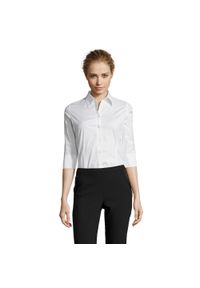 SOL'S - Bluzka Damska Z Elastycznym Rękawem 3/4. Okazja: na co dzień. Kolor: biały. Styl: casual #1
