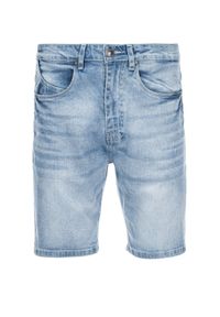 Ombre Clothing - Krótkie spodenki męskie jeansowe - jasnoniebieskie V1 OM-SRDS-0113 - XXL. Kolor: niebieski. Materiał: jeans. Długość: krótkie