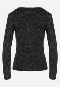Born2be - Czarna Bluzka Typu Longsleeve z Geometrycznym Wzorem Unila. Okazja: na spotkanie biznesowe, do pracy, na co dzień. Kolor: czarny. Materiał: jeans. Długość rękawa: długi rękaw. Wzór: geometria. Styl: biznesowy, casual #6