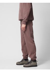 outhorn - Spodnie dresowe joggery męskie Outhorn - brązowe. Kolor: brązowy. Materiał: dresówka. Wzór: ze splotem, gładki