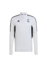 Bluza do piłki nożnej męska Adidas Real Madrid Condivo 22 Training Top. Kolor: biały. Materiał: materiał