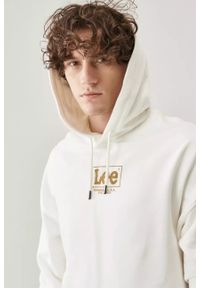 Lee - LEE LOOSE HOODIE MĘSKA BLUZA Z KAPTUREM LOGO ECRU L83SSPNQ. Typ kołnierza: kaptur #4