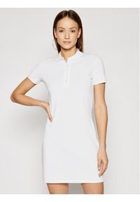 Lacoste Sukienka codzienna EF5473 Biały Slim Fit. Okazja: na co dzień. Kolor: biały. Materiał: bawełna. Typ sukienki: proste. Styl: casual #1