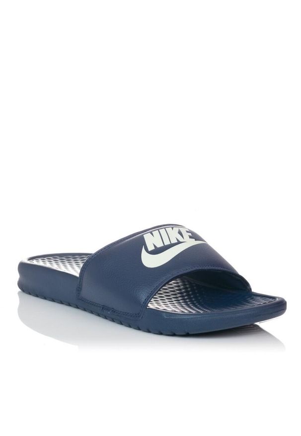 Klapki Męskie Sportowe Nike Benassi Jdi. Okazja: na plażę. Kolor: niebieski. Sezon: lato. Styl: sportowy