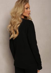 Renee - Czarny Kardigan o Dopasowanym Fasonie z Guzikami Olisame. Kolor: czarny. Materiał: dzianina, materiał, wiskoza, nylon. Wzór: jednolity #5