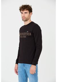 Aeronautica Militare - AERONAUTICA MILITARE Czarny męski bawełniany longsleeve, Rozmiar XXL. Kolor: czarny. Materiał: bawełna. Długość rękawa: długi rękaw #4