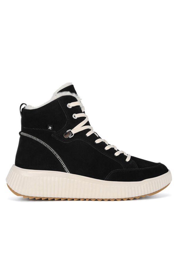 Rieker Revolution Lifestyle Botki W1771-00 Czarny. Kolor: czarny. Materiał: zamsz, skóra
