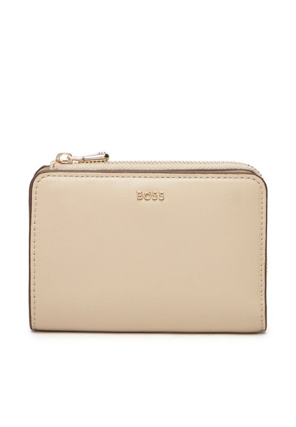 BOSS Duży Portfel Damski 50548235 Beżowy. Kolor: beżowy. Materiał: skóra