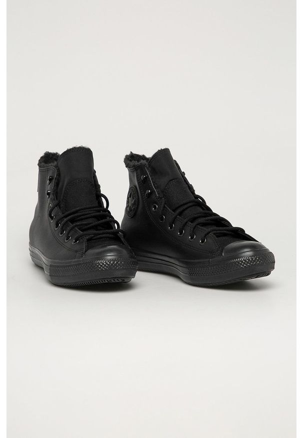 Converse - Trampki skórzane. Nosek buta: okrągły. Zapięcie: sznurówki. Kolor: czarny. Materiał: skóra