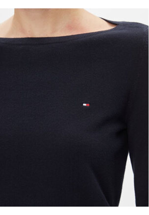 TOMMY HILFIGER - Tommy Hilfiger Sweter WW0WW42050 Granatowy Regular Fit. Kolor: niebieski. Materiał: bawełna