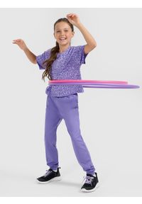 4f - 4F Crop-top sportowy szybkoschnący dziewczęcy - fioletowy 146/152 (10-12 lat). Kolor: fioletowy. Sezon: lato. Styl: sportowy #2