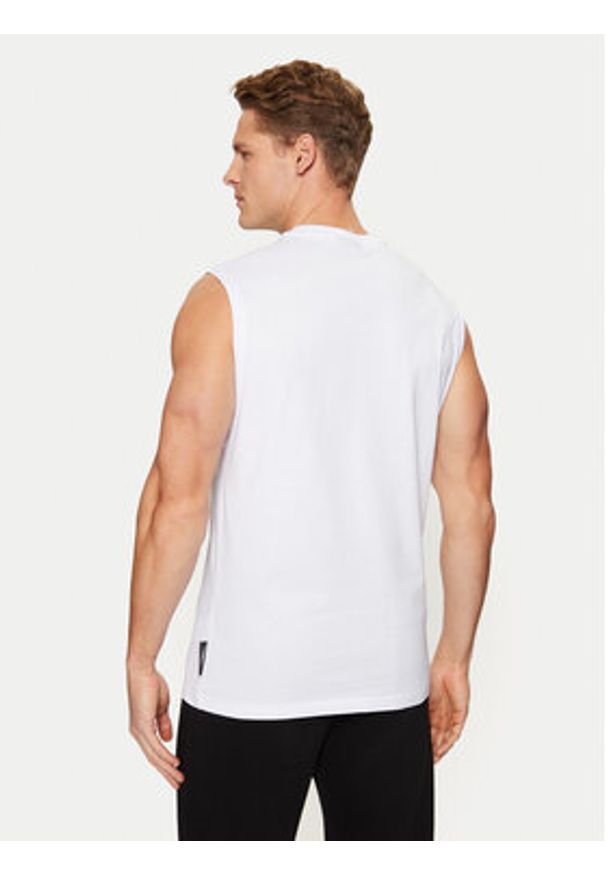 Plein Sport Tank top AADC MTK7158 SJY001N Biały Regular Fit. Kolor: biały. Materiał: bawełna. Styl: sportowy