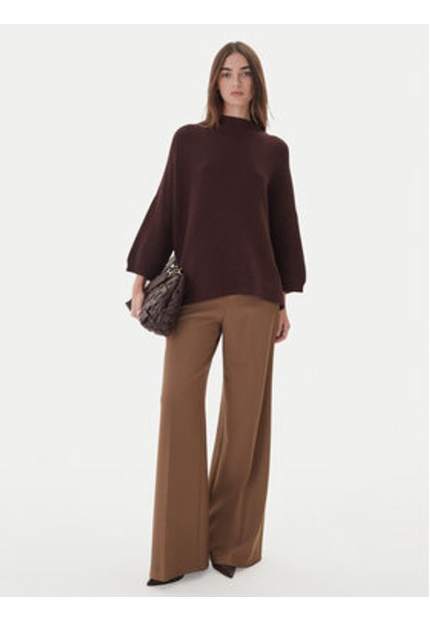 Kontatto Sweter 3M0848C Brązowy Relaxed Fit. Kolor: brązowy. Materiał: syntetyk