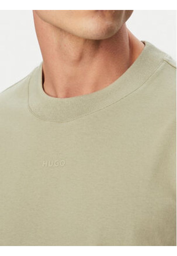 Hugo - HUGO T-Shirt Dapolino 50488330 Zielony jasny Regular Fit. Kolor: zielony. Materiał: bawełna