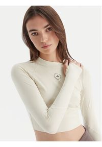 Adidas by Stella McCartney - adidas by Stella McCartney Koszulka techniczna Training JM1403 Beżowy Slim Fit. Kolor: beżowy. Materiał: syntetyk #3