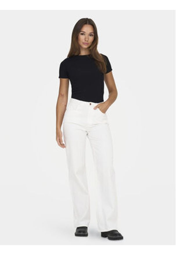 JDY T-Shirt Cirkeline 15307860 Czarny Slim Fit. Kolor: czarny. Materiał: wiskoza