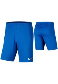 Spodenki piłkarskie męskie Nike Dry Park III treningowe szybkoschnące Dri Fit. Kolor: niebieski. Technologia: Dri-Fit (Nike). Sport: piłka nożna