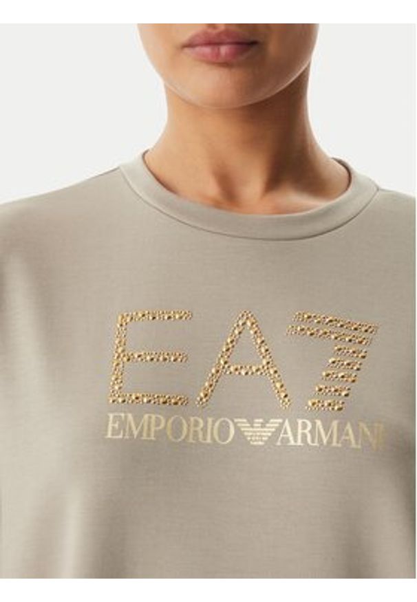 EA7 Emporio Armani Bluza 7W001488 AF24375 U6225 Beżowy Regular Fit. Kolor: beżowy. Materiał: syntetyk