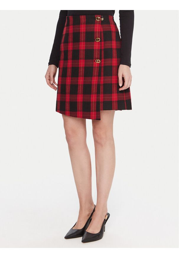 LOLA CASADEMUNT Spódnica mini LF2508003 Czerwony Regular Fit. Kolor: czerwony. Materiał: syntetyk