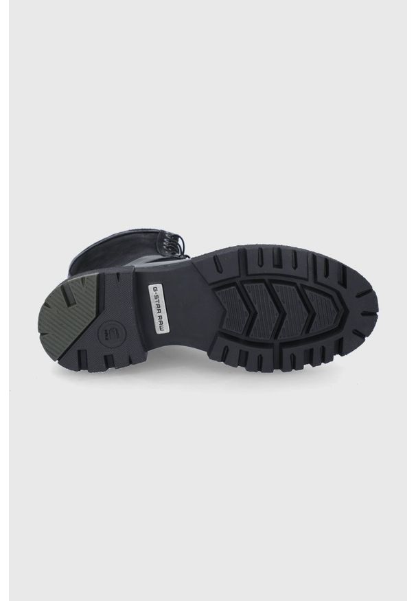 G-Star RAW - G-Star Raw Workery skórzane damskie kolor czarny na platformie. Nosek buta: okrągły. Zapięcie: sznurówki. Kolor: czarny. Materiał: skóra. Obcas: na platformie
