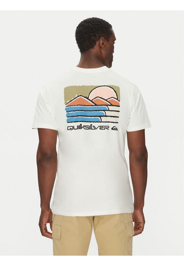 Quiksilver T-Shirt EQYZT08038 Écru Regular Fit. Materiał: bawełna