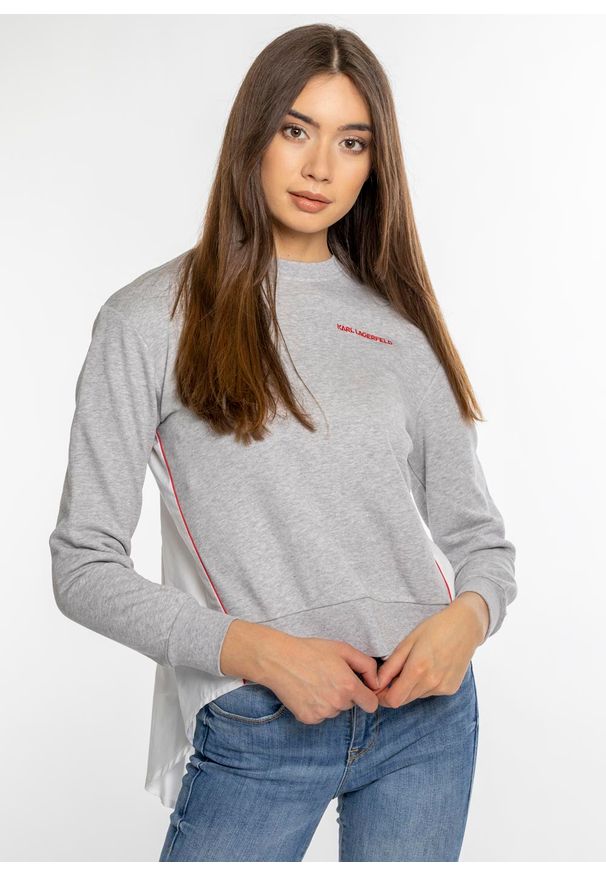Bluza damska Karl Lagerfeld Sweatshirt (211W1801-255). Kolor: szary. Styl: klasyczny, rockowy