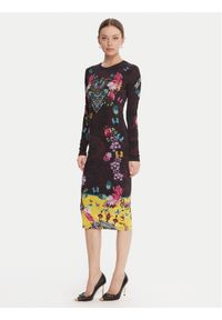 Versace Jeans Couture Sukienka codzienna 79HAO9P0 JS491 Czarny Slim Fit. Okazja: na co dzień. Kolor: czarny. Materiał: wiskoza. Typ sukienki: proste. Styl: casual