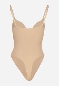 Born2be - Beżowe Modelujące Body Gwintila. Kolor: beżowy. Długość rękawa: na ramiączkach. Styl: elegancki #4