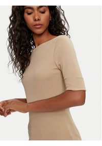 Lauren Ralph Lauren Bluzka 200654963177 Beżowy Slim Fit. Kolor: beżowy. Materiał: bawełna