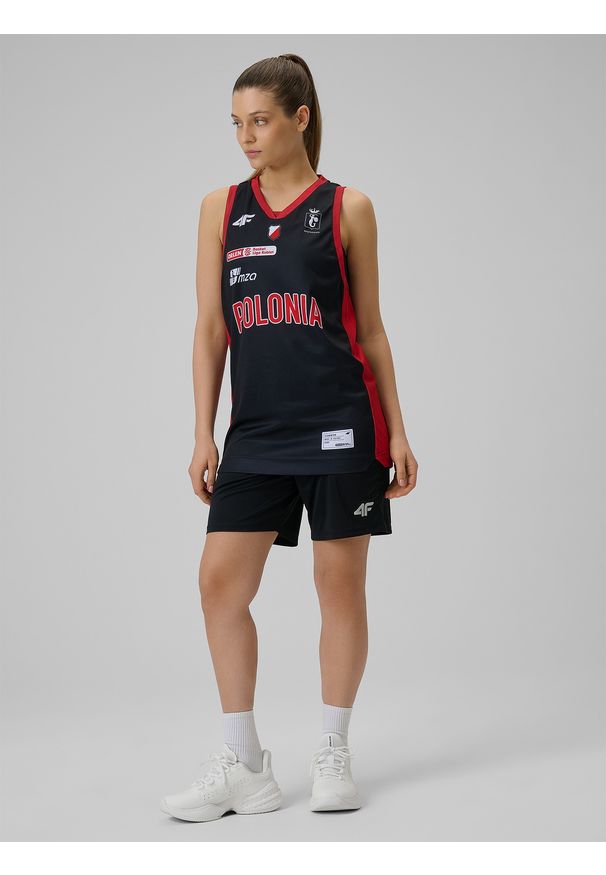 4f - 4F Koszulka meczowa replika wyjazdowa z sezonu 2025/26 damska 4F x Polonia Warszawa - czarna 3XL. Kolor: czarny. Materiał: dzianina. Wzór: nadruk. Sport: fitness