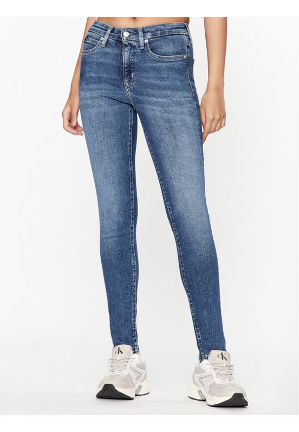 Calvin Klein Jeans Jeansy J20J221774 Granatowy Skinny Fit. Kolor: niebieski