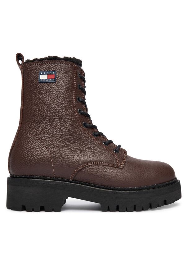 Trapery Tommy Jeans. Kolor: brązowy