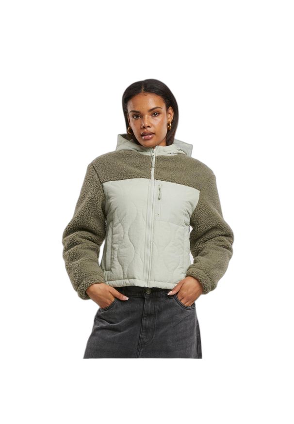 Polar nylon damski Urban Classics Sherpa Crinkle. Kolor: zielony. Materiał: nylon, polar