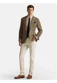 Polo Ralph Lauren Koszula 710929344500 Beżowy jasny Slim Fit. Typ kołnierza: polo. Kolor: beżowy. Materiał: bawełna #5