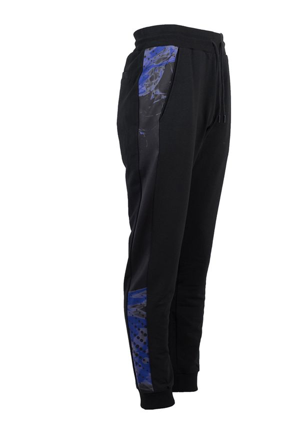 Bikkembergs Spodnie | C 1 59S GS E B074 | Mężczyzna | Czarny, Fioletowy. Okazja: na co dzień. Kolor: czarny, wielokolorowy, fioletowy. Materiał: elastan, bawełna. Wzór: kolorowy, nadruk, aplikacja. Styl: casual