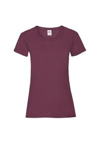FRUIT OF THE LOOM - Koszulka Damska Valueweight. Kolor: czerwony, wielokolorowy, brązowy