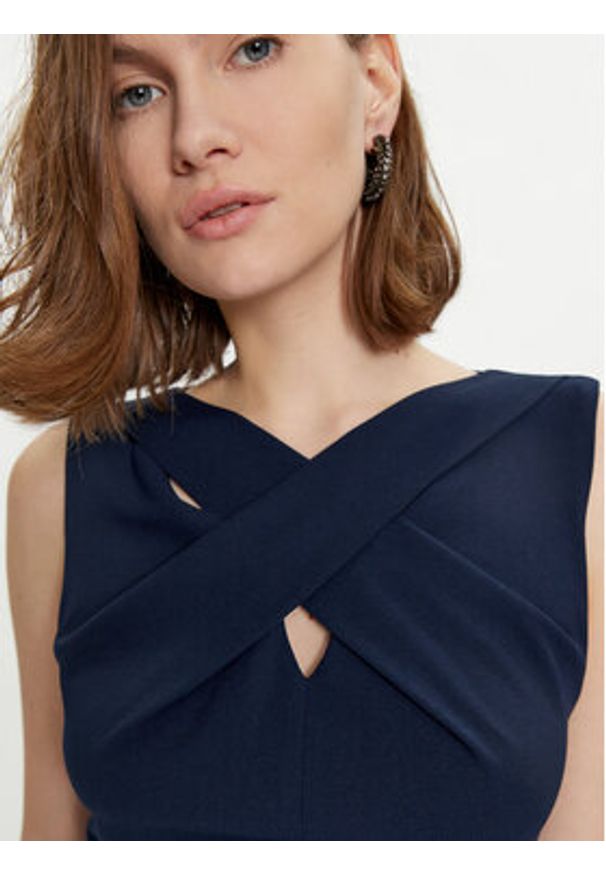 Rinascimento Sukienka koktajlowa CFC0118081003 Granatowy Slim Fit. Kolor: niebieski. Materiał: syntetyk. Styl: wizytowy