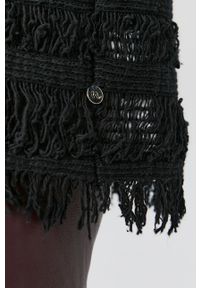 Nissa Sweter damski kolor czarny. Kolor: czarny. Materiał: dzianina. Długość rękawa: długi rękaw. Długość: długie. Wzór: ze splotem #5